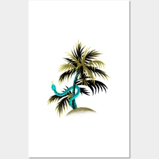 Snake Palms - Dark Teal/Mustard Posters and Art